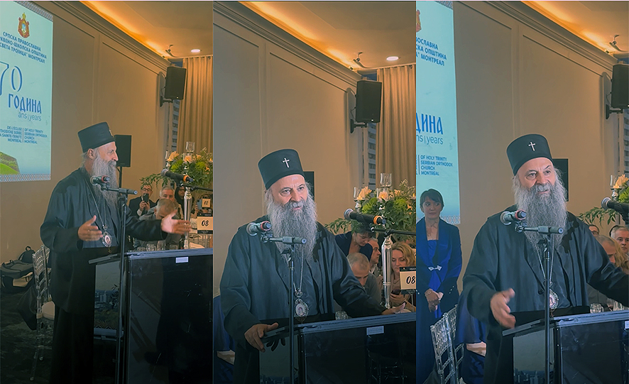 Патриарх Порфирий на праздновании 70-летия Свято-Троицкой СКШО в Монреале