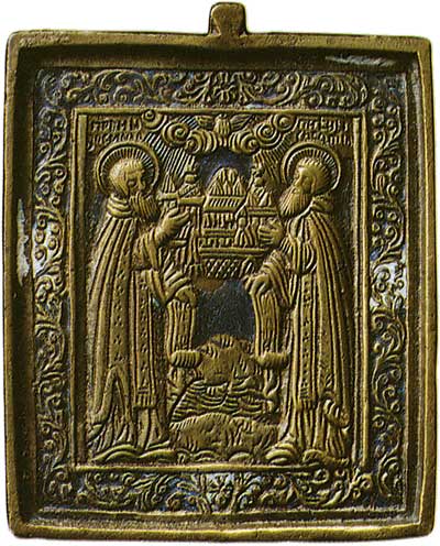 Преподобные Савватий и Зосима Соловецкие (литьё)  