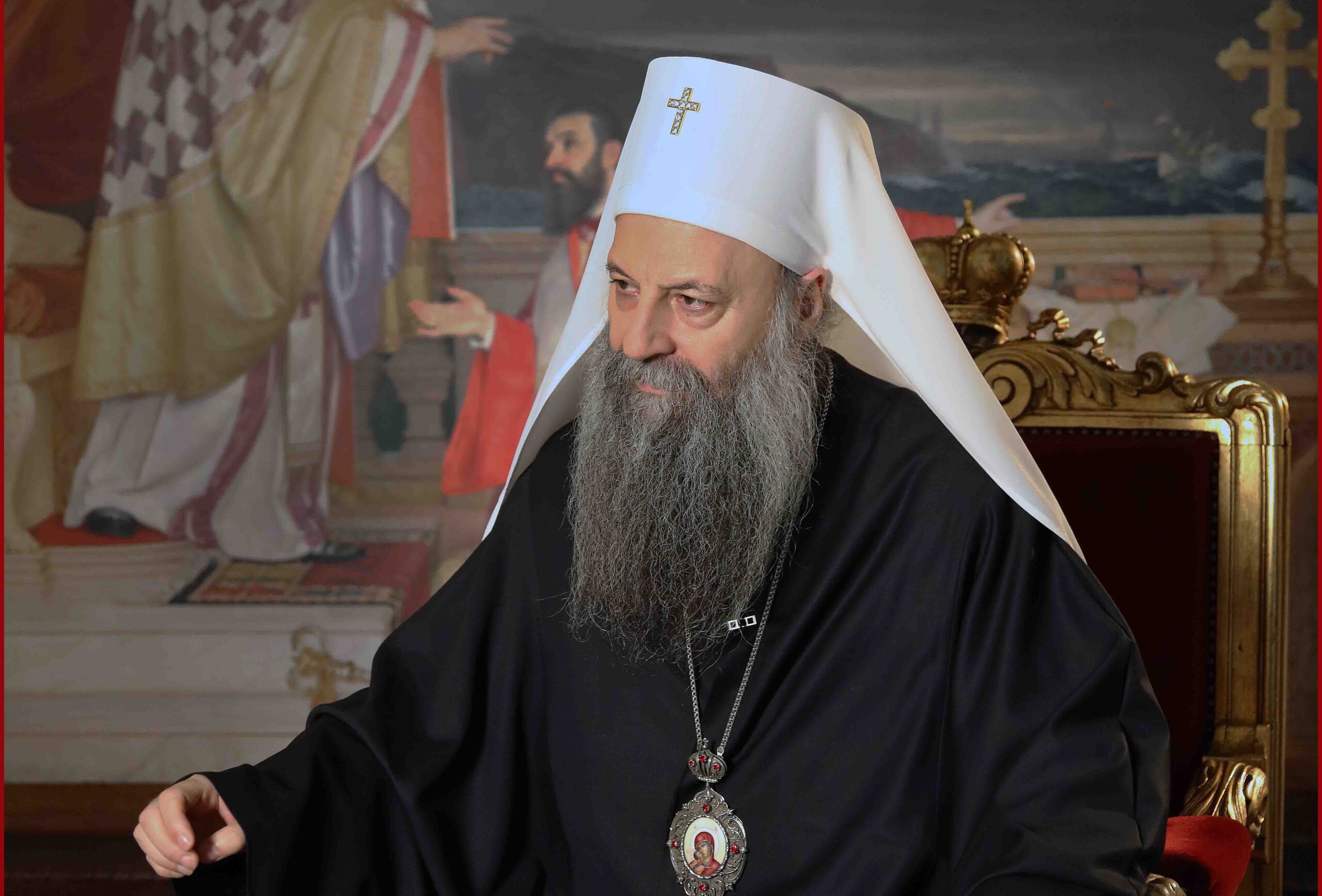 Сербский Патриарх Порфирий во время канонического визита в Черногорско-Приморскую епархию