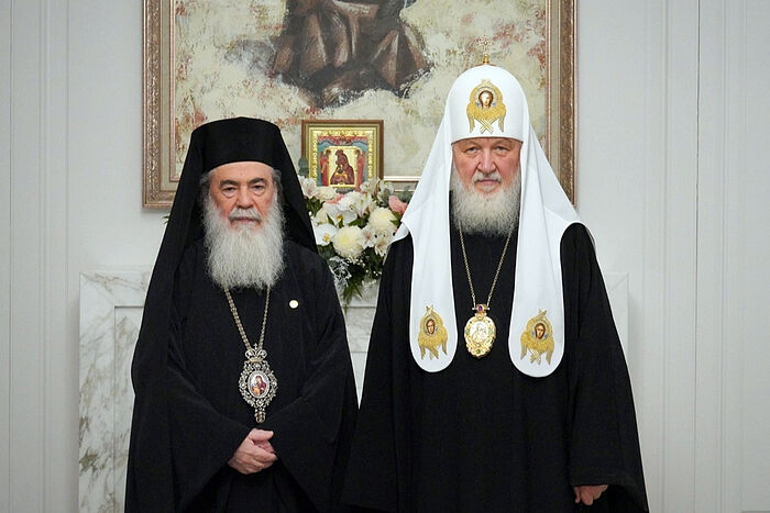 Состоялась встреча Святейшего Патриарха Кирилла с Блаженнейшим Патриархом Иерусалимским Феофилом III