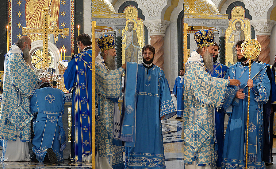 Патриарху Порфирию поклонились в храме Святого Саввы в праздник Богородицы