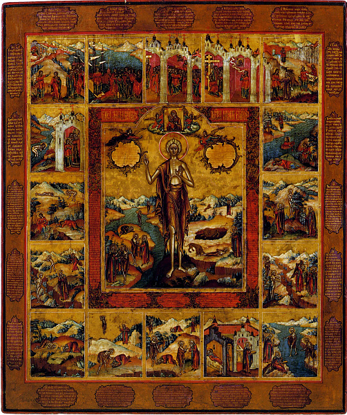 Преподобная Мария Египетская, с житием (Невьянская икона)