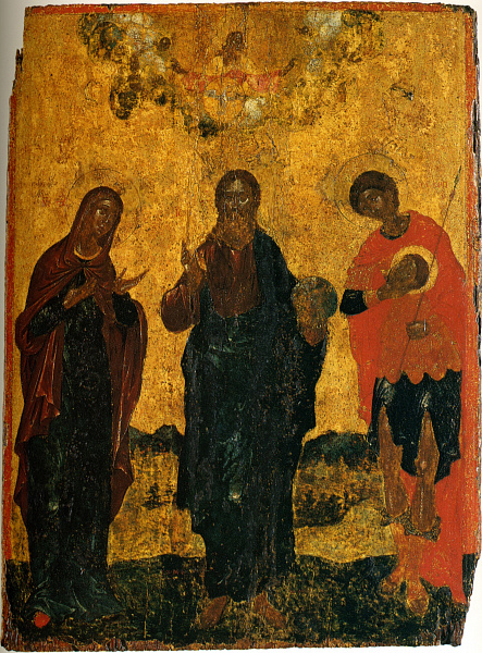 Деисус: Христос, Богоматерь и святой Георгий Кефалофорос