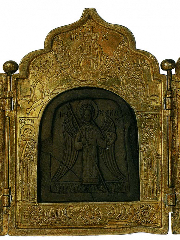 Николай Чудотворец на образке-складне  