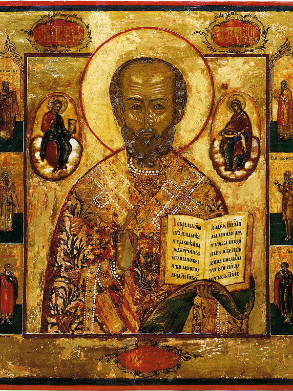 Николай Чудотворец, с избранными святыми на полях (Невьянск)  