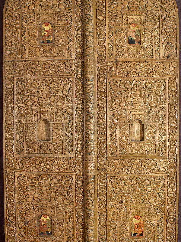 Царские врата. Четыре евангелиста (резьба по дереву)