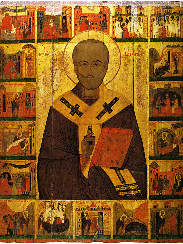 Святитель Николай, архиепископ Мирликийский, с житием (Новгородская)  