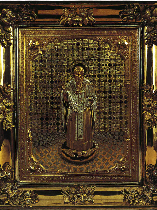Св. Стефан Пермский (чеканная, в киоте)  