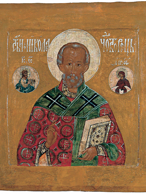Св. Николай Чудотворец, с Никейским чудом (двусторонняя выносная икона)