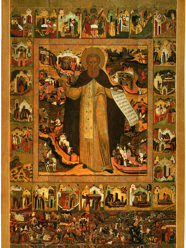 Прпдб. Сергий Радонежский, с житием и историческими сценами  