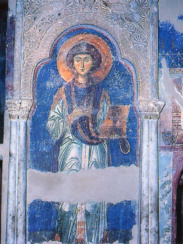 Святой Пантелеимон, фреска (Македония) 