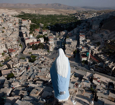 L'antico tempio di San Giorgio il Vittorioso è in fase di restauro nella Maalula siriana
