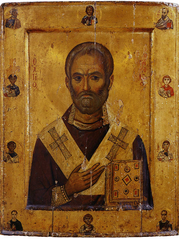 Святитель Николай Чудотворец, со святыми на полях 