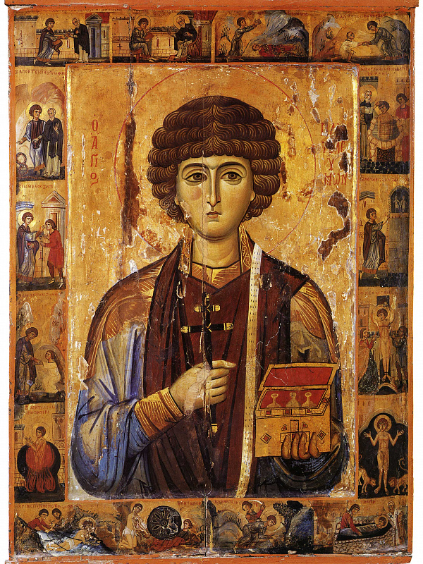 Вмч. Пантелеимон Целитель, с житием (Синайская)  