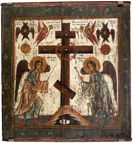 Поклонение Кресту (двусторонняя выносная икона)