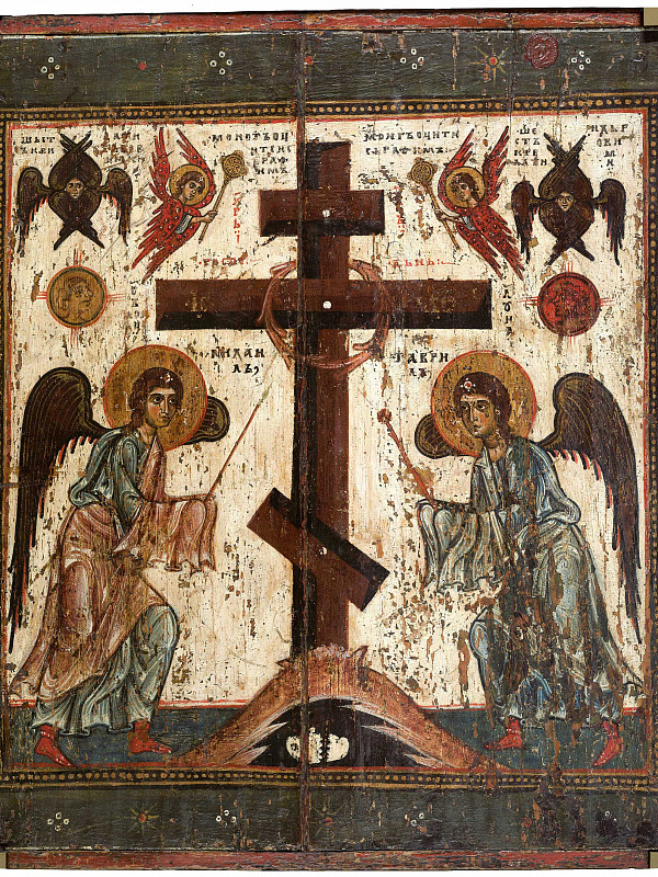 Поклонение Кресту (двусторонняя выносная икона)