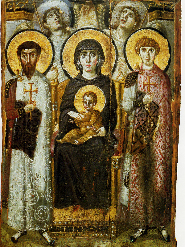 Богоматерь с Младенцем (на престоле, с предстоящими)