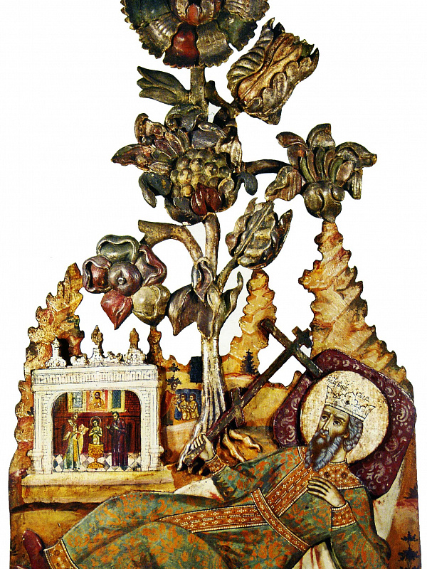 Равноапостольный князь Владимир Киевский, резная икона  