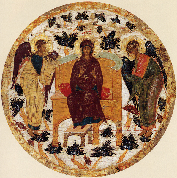 Богоматерь (на престоле, с предстоящими архангелами)