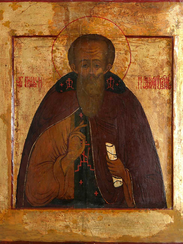 Преподобный Паисий Великий, в шитом окладе (Русский Север) 