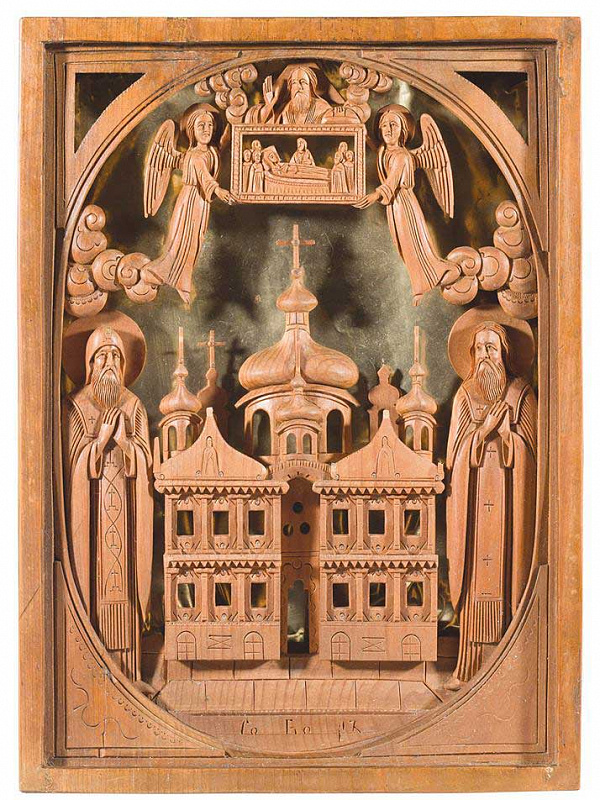 Прпдб. Антоний и Феодосий Печерские (резьба, дерево) 