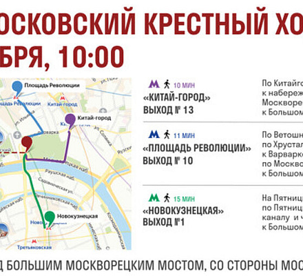Опубликована практическая информация для участников Общемосковского крестного хода