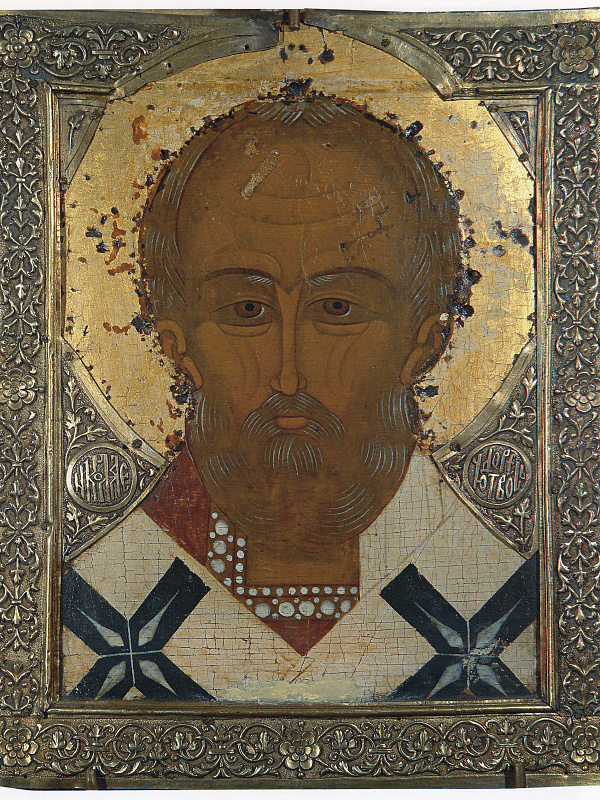 Святитель Николай Чудотворец (оплечная, в окладе) 