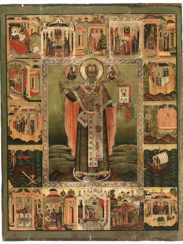 Св. Николай, Мирликийский чудотворец, с житием (Устюженская)  