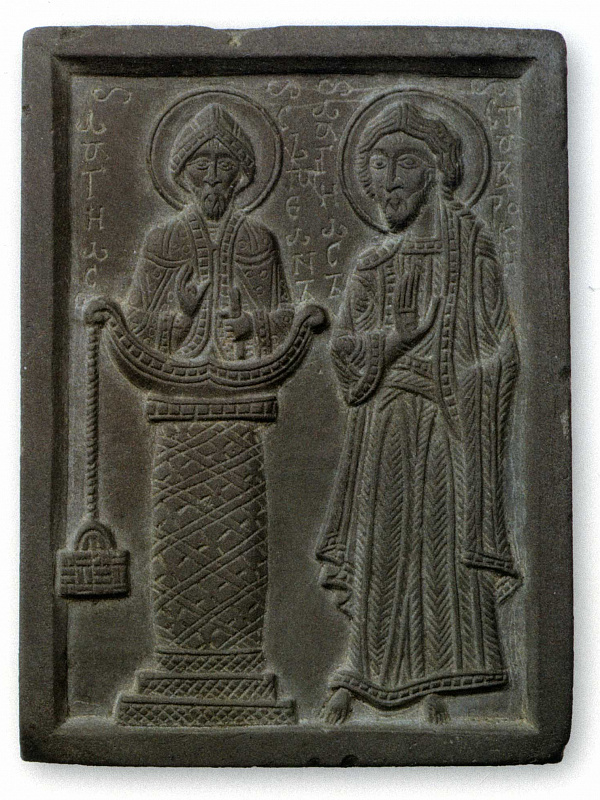 Преподобный Симеон Столпник и святой Ставрокий (двусторонняя) 