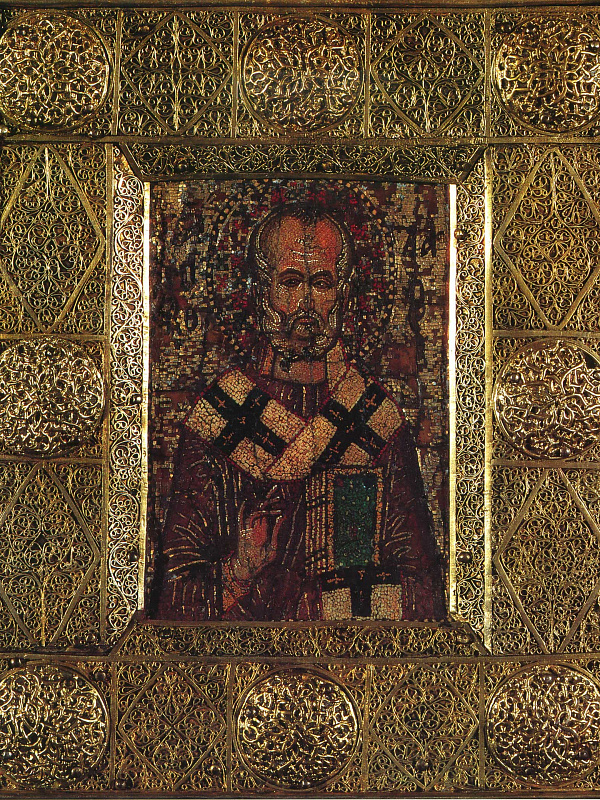 Святитель Николай Чудотворец, мозаичная икона 