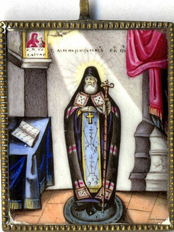 Святитель Митрофан Воронежский, нательная иконка 