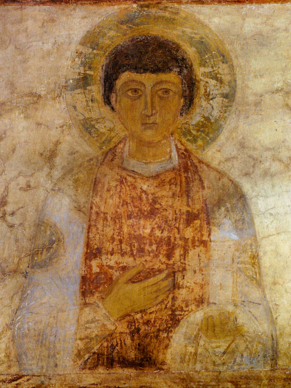 Вмч. Пантелеимон, фреска в соборе Святой Софии, Киев  