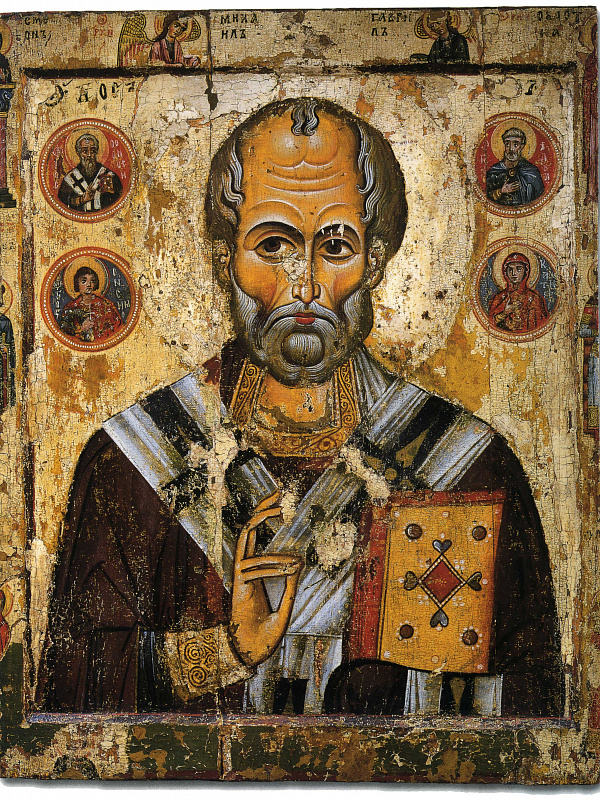 Николай Чудотворец, с медальонами (Новгородская)  