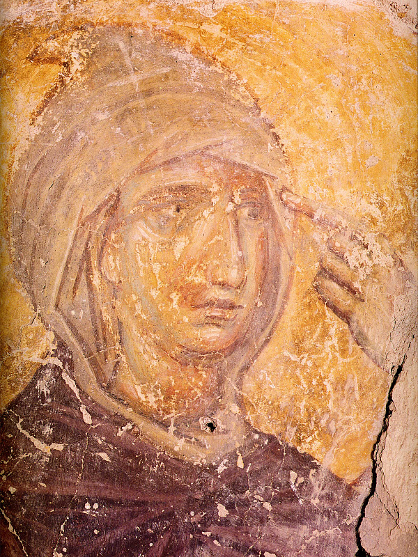 Преподобный Пахомий Великий, (деталь фрески)  