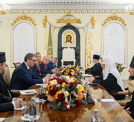 Святейший Патриарх Кирилл встретился с Президентом Сербии Александром Вучичем