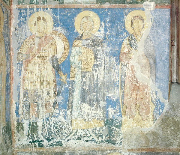 Мученики Севастийские Орест, Авксентий и Евстратий, фреска