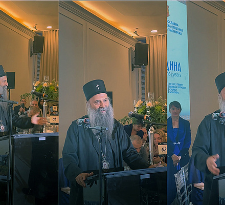 Патриарх Порфирий на праздновании 70-летия Свято-Троицкой СКШО в Монреале