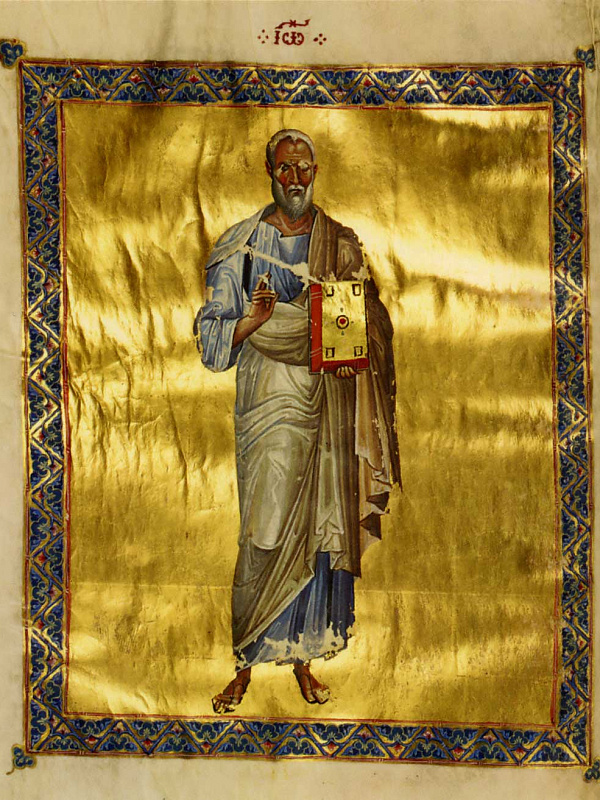 Апостол и евангелист Иоанн Богослов (миниатюра из Синайского Евангелия) 