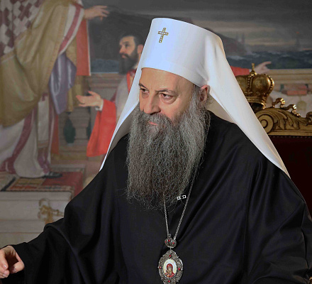 Сербский Патриарх Порфирий во время канонического визита в Черногорско-Приморскую епархию