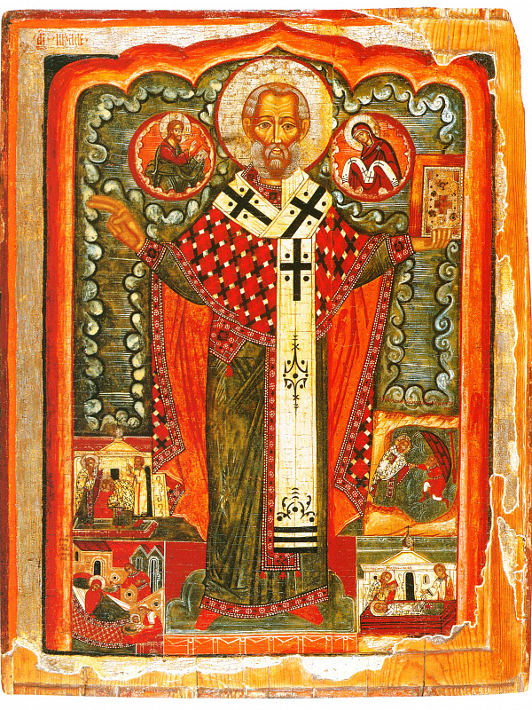 Святой Никола Зарайский, с Никейским чудом и сценами жития 