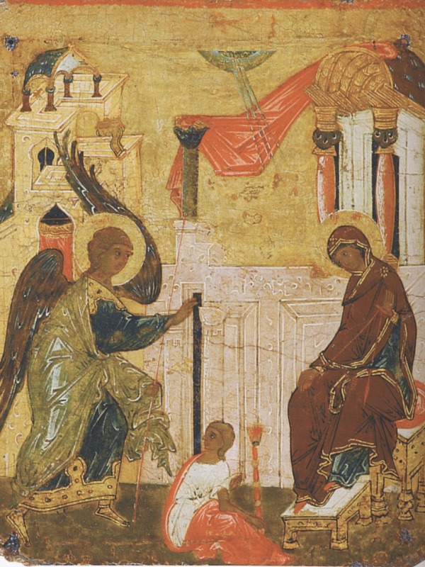 Благовещение (двустороняя икона-таблетка)