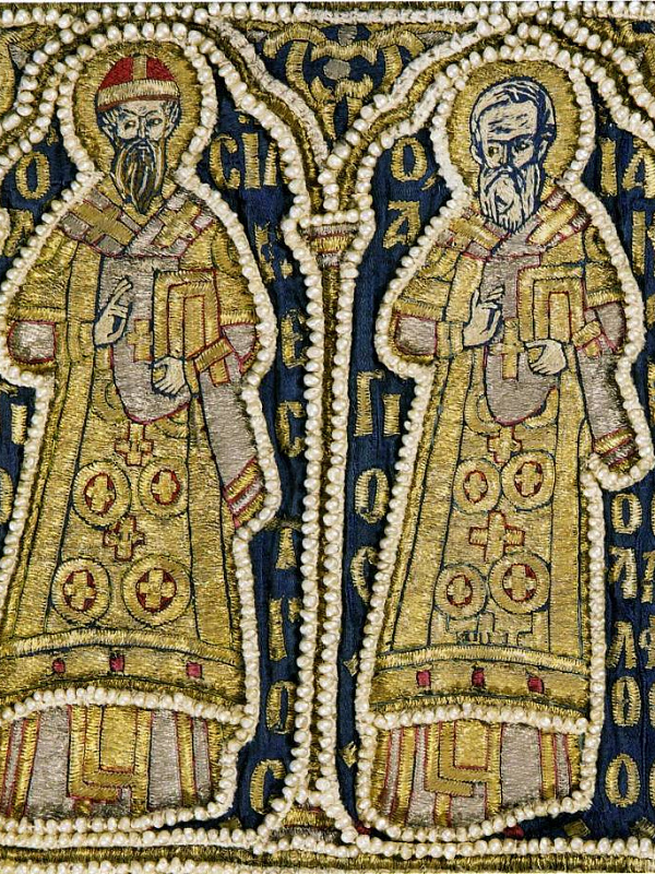 Святитель Сильвестр, папа Римский и апостол Иаков Алфеев (шитьё) 