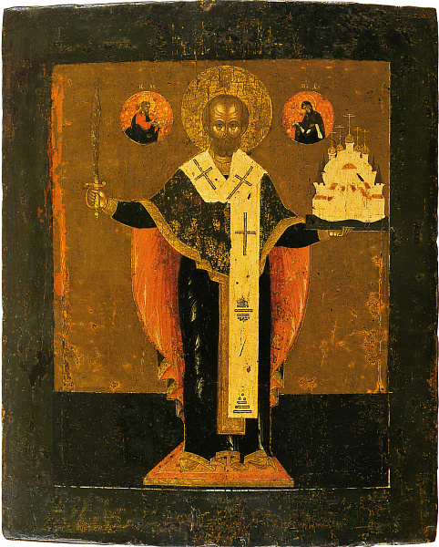 Никола Можайский, с Никейским чудом (Палех)