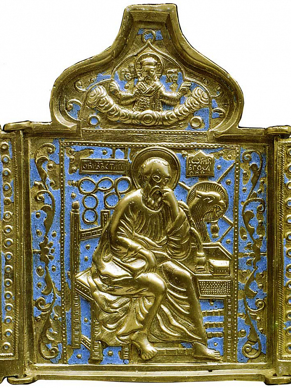 Апостол Иоанн-Богослов, с избранными праздниками (литой складень-триптих)