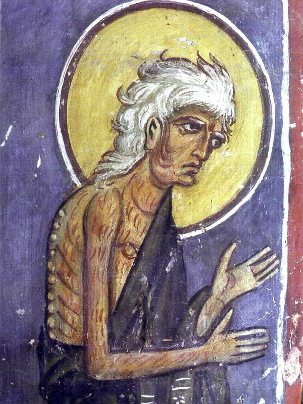 Причащение преподобной Марии Египетской, фреска