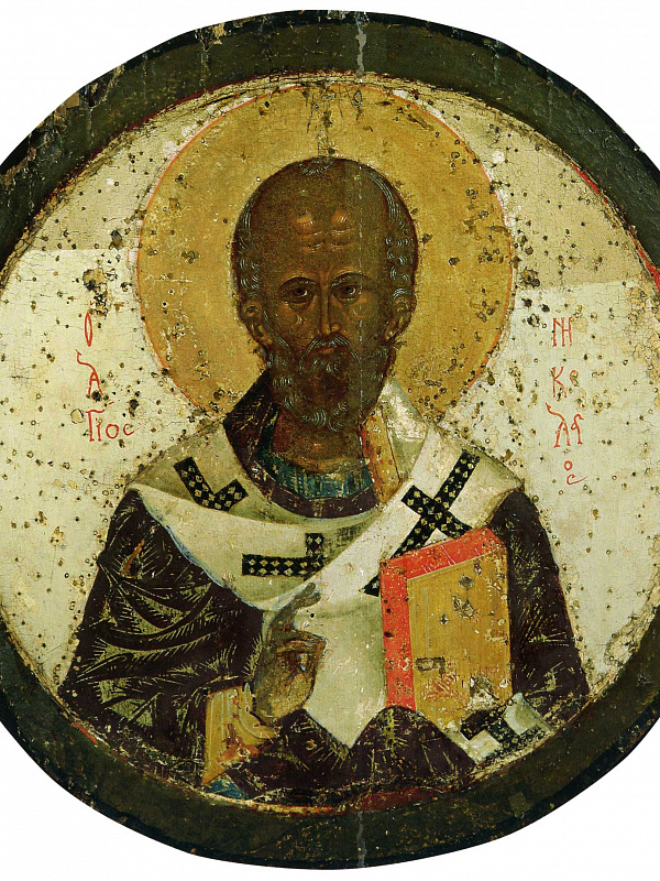 Святитель Николай Чудотворец (Новгородская круглая икона) 