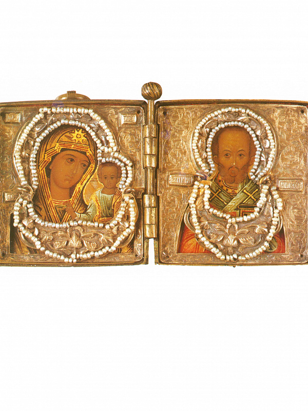 Святой Николай и Богоматерь Казанская (складень)