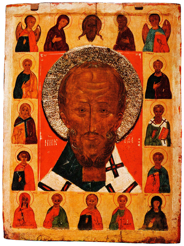 Св. Николай Чудотворец, с деисусом и избранными святыми на полях  