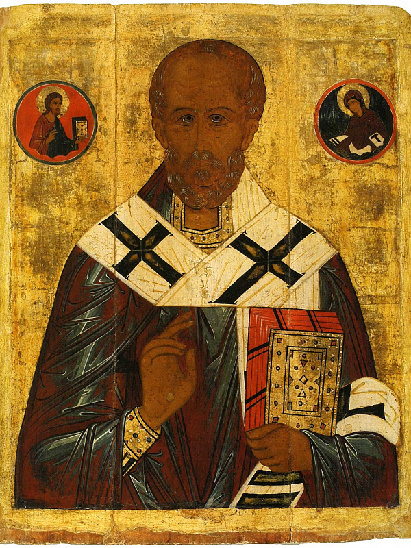 Св. Николай Чудотворец, поясная, с Никейским чудом