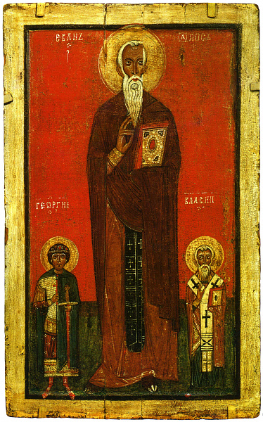 Преподобный Иоанн Лествичник со святыми Георгием и Власием